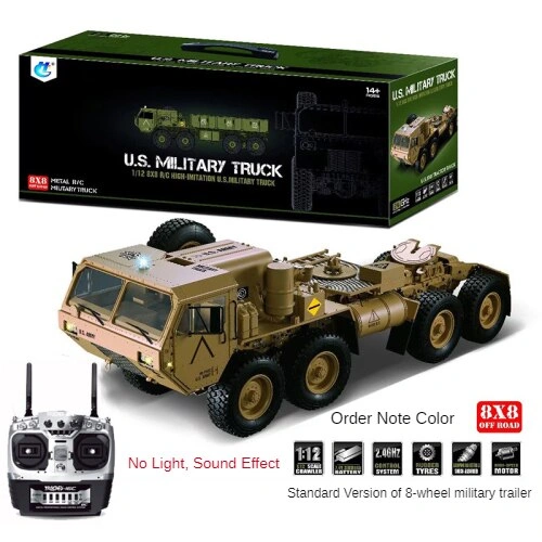 1/12 Scale Electric Off-Road Military Truck Trailer RC Monster Truck!